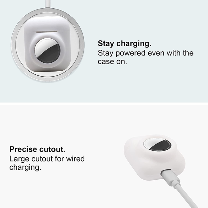 A-One Brand - Airpods Skal 2in1 Silicone Airtag Anti-Scratch - Vit