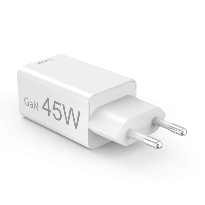 Hama - Hama Snabbladdare 45W 1xUSB-C 1xUSB-A GaN - Vit