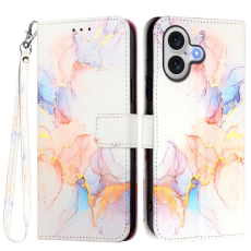A-One Brand - iPhone 17 Plånboksfodral Marble Pattern med Rem LS004