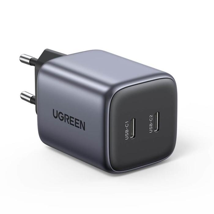 UTGATT1 - Ugreen Väggladdare Adaptrar GaN 2x USB-C - Grå