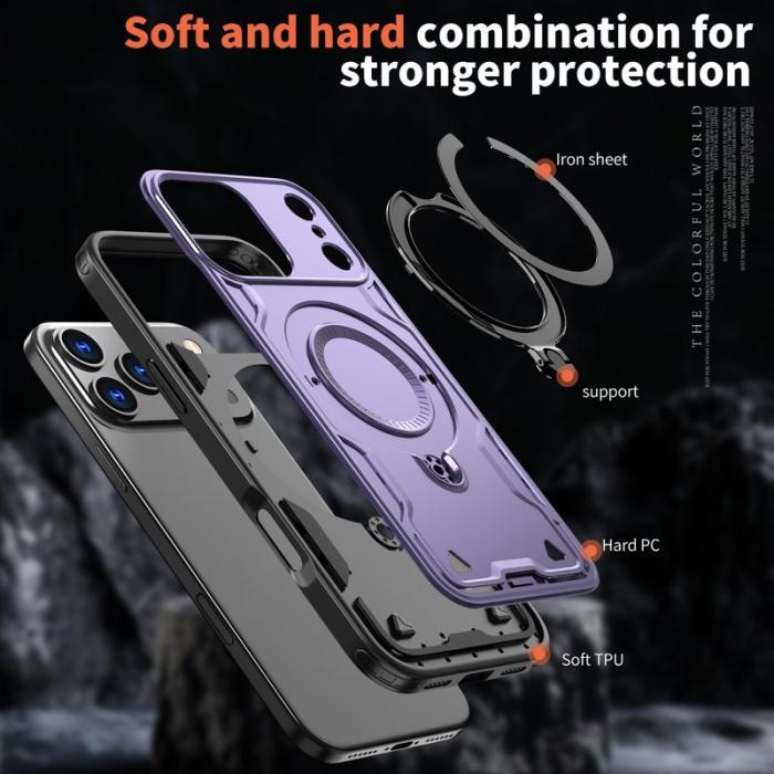 N/A - Mobilskal till iPhone 17 Pro Plast Militärt Skydd med Ställ - Lila
