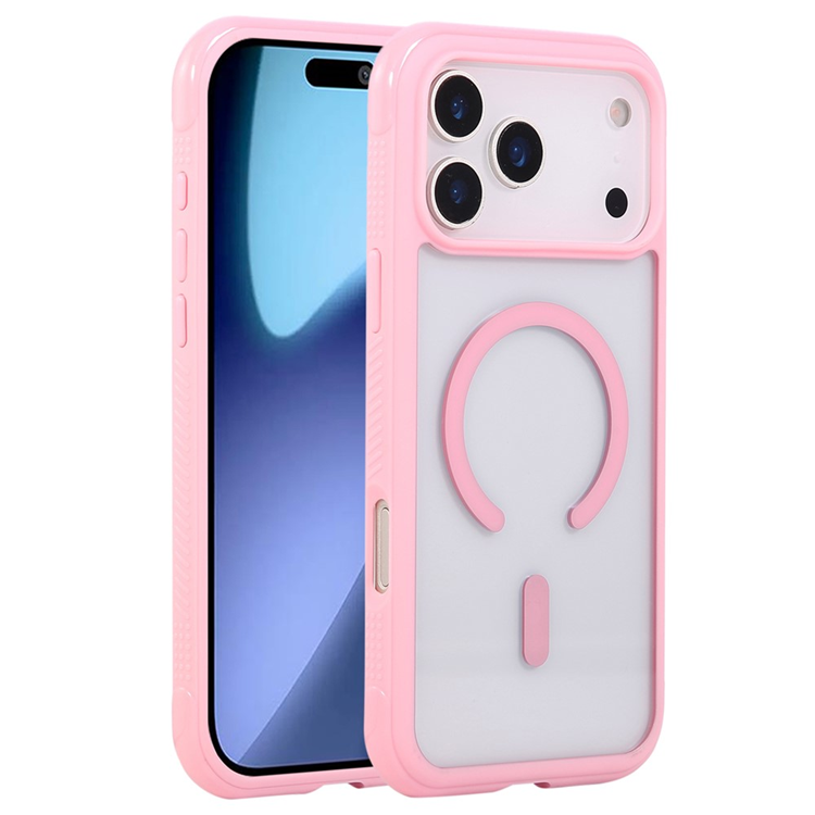 iPhone 17 Pro Max Mobilskal MagSafe TPU+PC Transparent - Rosa | 2353 | AlltMobil