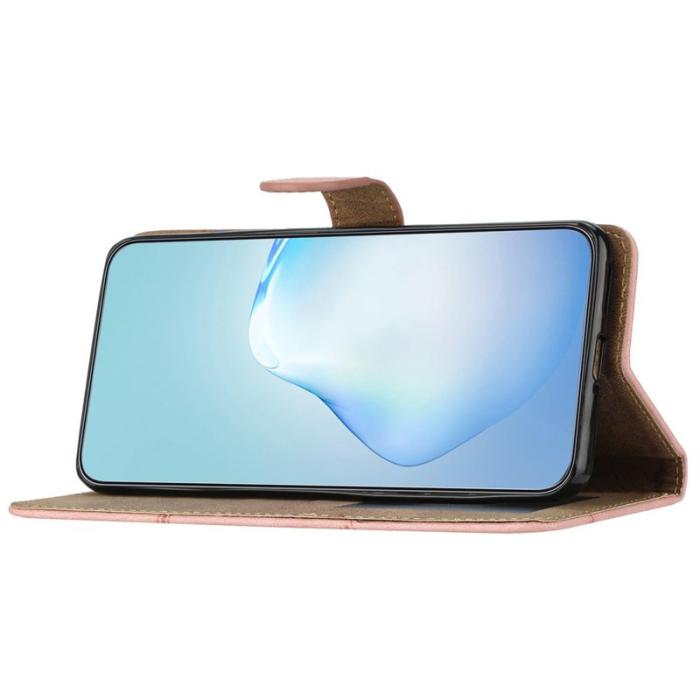 OEM - Crazy Horse Samsung Galaxy A57 Plånboksfodral Konstläder Ställ - Roséguld