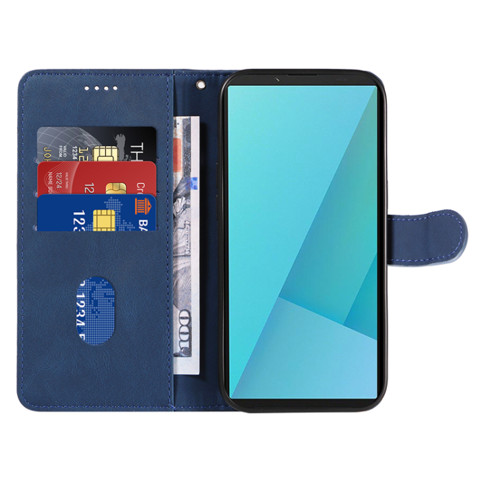 A-One Brand - Sony Xperia 10 VII Plånboksfodral Curved Line Läder - Blå