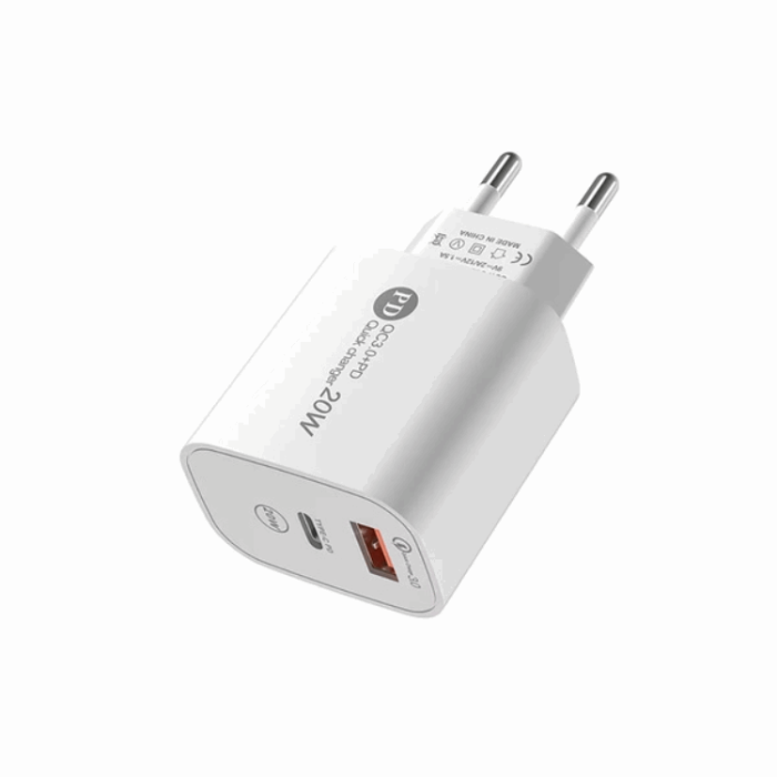 OEM - Snabbladdare A6MaxL 20W med USB-C - USB-C 1m Kabel - Vit