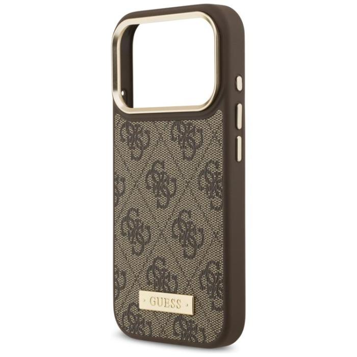 Guess - Guess iPhone 17 Pro Mobilskal MagSafe 4G Logo Plate - Brun