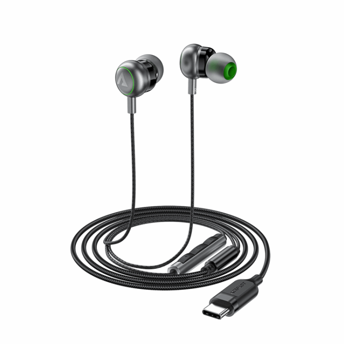 Acefast - Acefast In-Ear Hörlurar L5 Trådbundna USB-C 1.2m - Svart