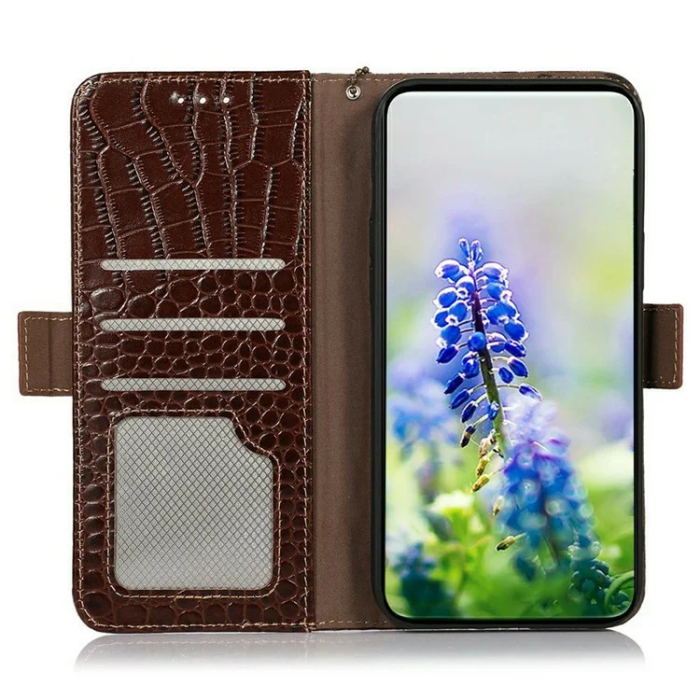 A-One Brand - Sony Xperia 1 VII Plånboksfodral Crocodile Texture - Brun