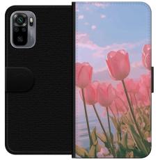 iSecrets - Pl&aring;nboksfodral till Xiaomi Redmi Note 10S med Rosa Tulpaner