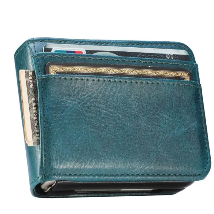 OEM - Galaxy Z Flip 4 Plånboksfodral Portable Folding - Grön