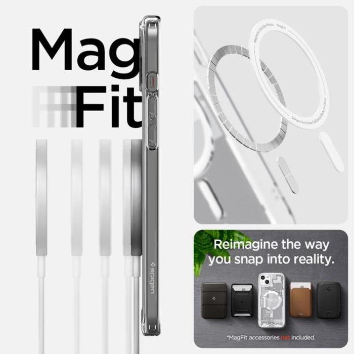 Spigen - Spigen iPhone 15 Mobilskal Magsafe Ultra Hybrid - Zero One Vit