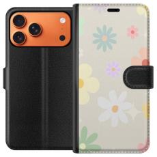 Gustaf - Pl&aring;nboksfodral till Apple Apple iPhone 17 Pro Max med fejdande blommor