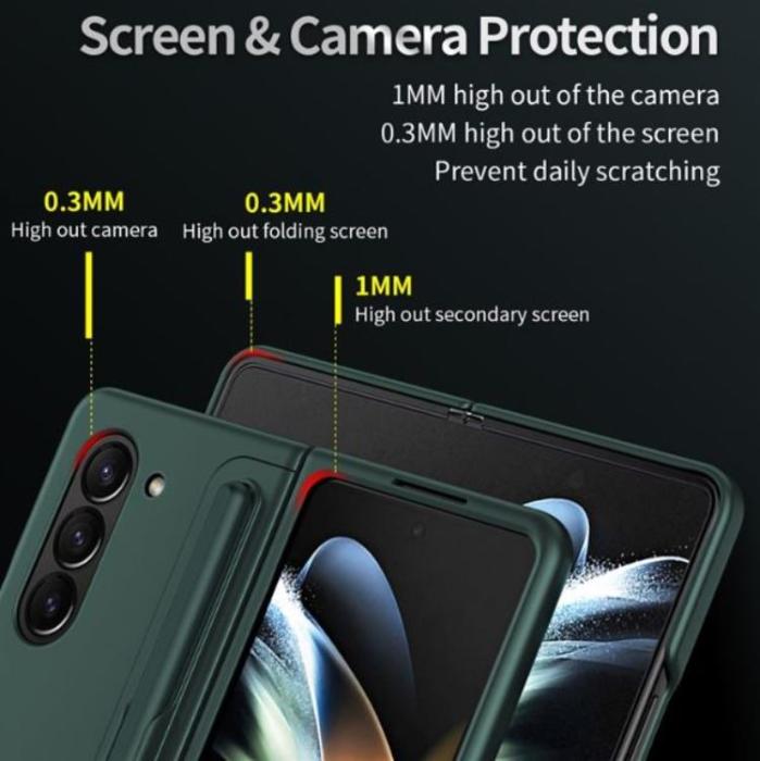 A-One Brand - Galaxy Z Fold 5 Mobilskal Rubberized Kickstand - Svart