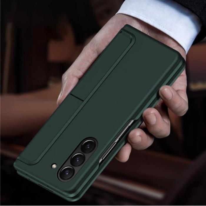 A-One Brand - Galaxy Z Fold 5 Mobilskal Rubberized Kickstand - Svart