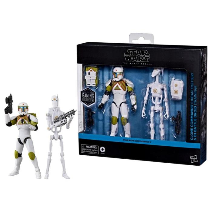 SW - SW The Black Series 6 Inch Figure Clone Commando & B1 Battle Droid