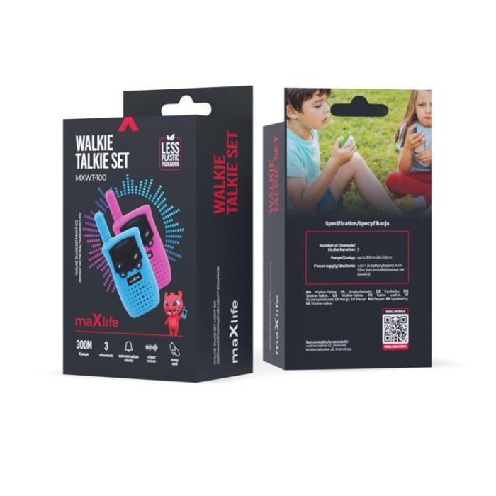 Maxlife - Maxlife Walkie-Talkie Set MXWT-100 - Blå/Rosa