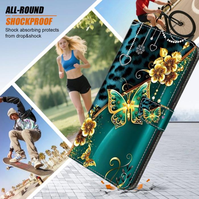 OEM - Plånboksfodral för Samsung Galaxy S26 Mönster - Guldblomma