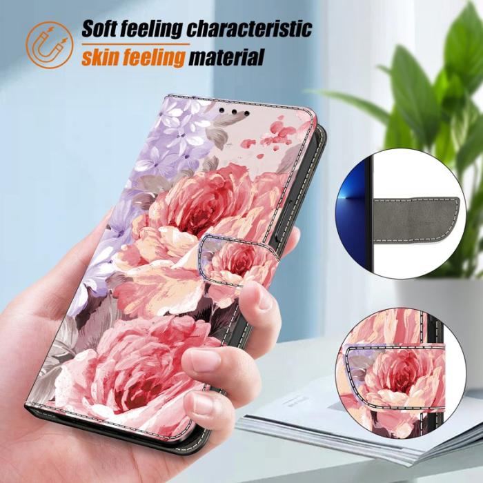 OEM - Plånboksfodral för Samsung Galaxy S26 Konstläder Mönster - Oljemålning Ros