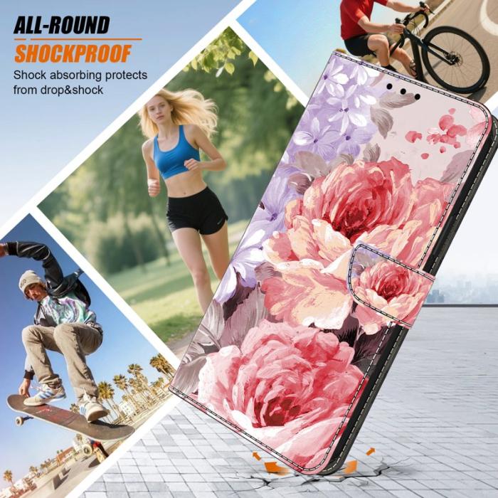 OEM - Plånboksfodral för Samsung Galaxy S26 Konstläder Mönster - Oljemålning Ros