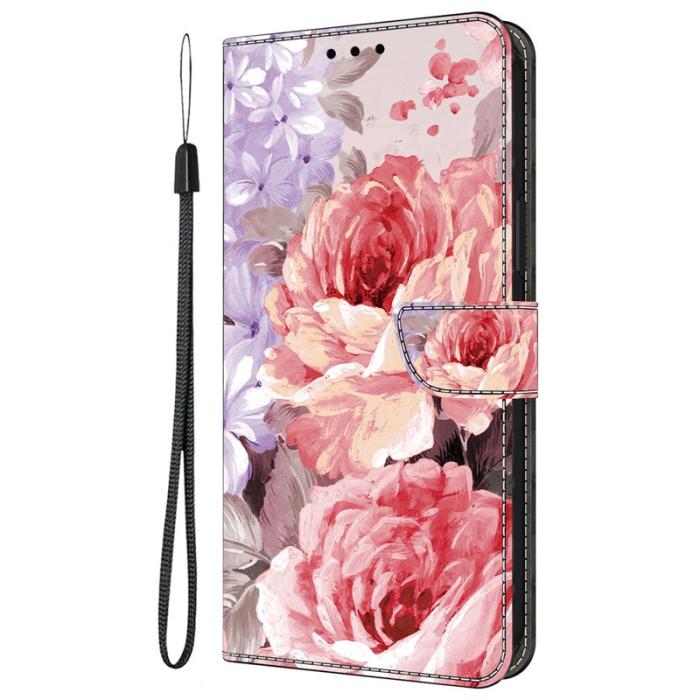 OEM - Plånboksfodral för Samsung Galaxy S26 Konstläder Mönster - Oljemålning Ros
