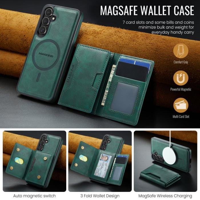 MAGKING - MAGKING Mobilskal för Samsung Galaxy S26 Plus Magnetiskt PU + TPU - Grön