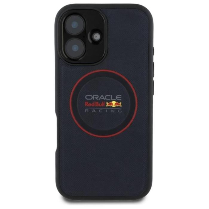 Red Bull - Red Bull iPhone 16 Plus Mobilskal MagSafe Läder Red Ring - Navy