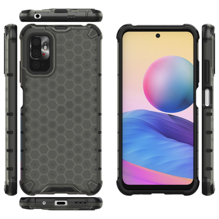 OEM - Xiaomi Redmi Note 10 5G/Poco M3 Pro Mobilskal Honeycomb - Svart