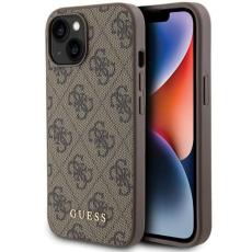 Guess - Guess Mobilskal till iPhone 15 Metall Gold Logo - Brun