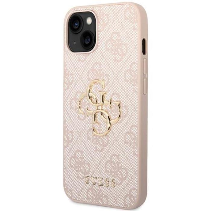 Guess - Guess Mobilskal till iPhone 15 Big Metall Logo - Rosa