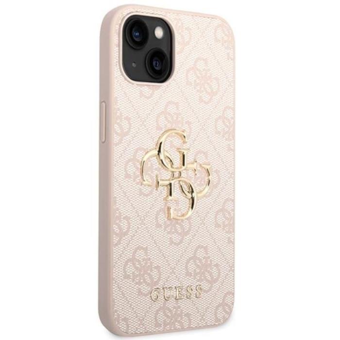 Guess - Guess Mobilskal till iPhone 15 Big Metall Logo - Rosa