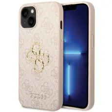 Guess - Guess Mobilskal till iPhone 15 Big Metall Logo - Rosa
