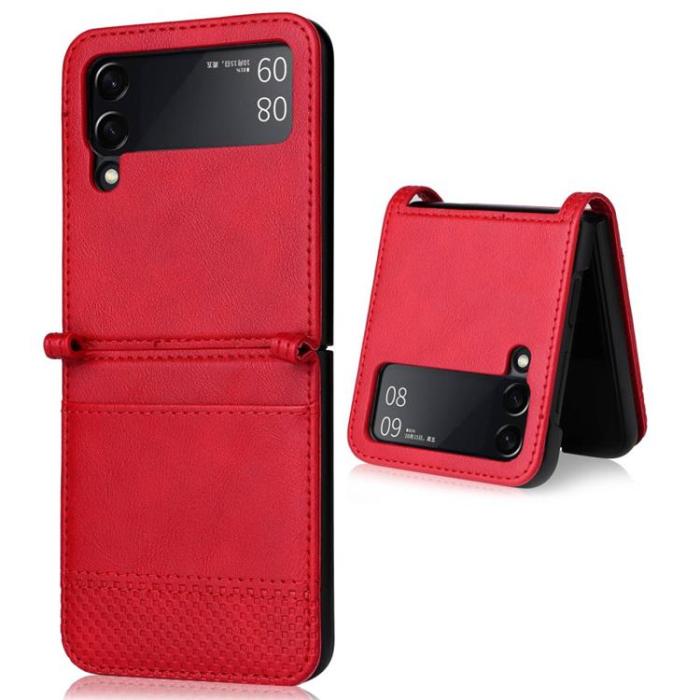 A-One Brand - Galaxy Z Flip 4 Plånboksfodral Vintage - Röd
