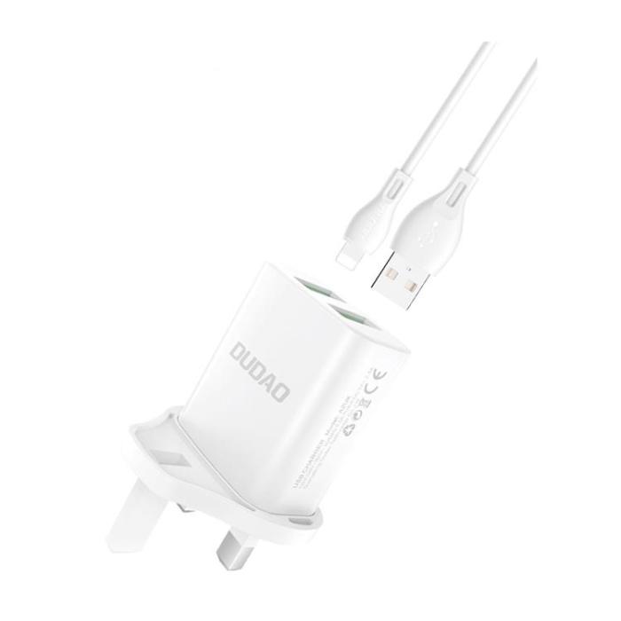 Dudao - Dudao Väggladdare 2X Port USB-C - Vit