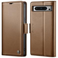 Caseme - CASEME Pl&aring;nboksfodral Konstl&auml;der till Google Pixel 8 Pro - Brun