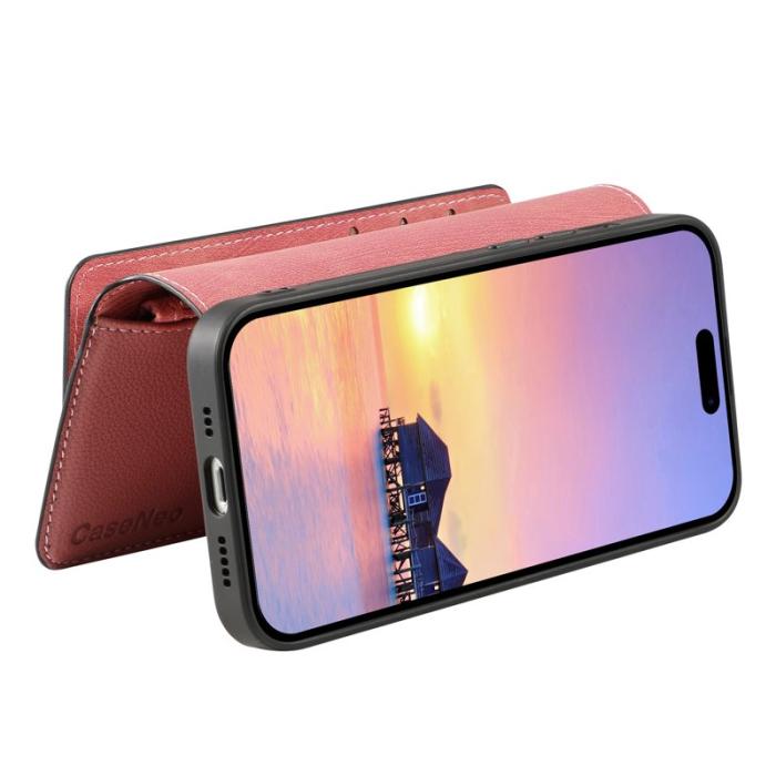 CASENEO - CASENEO MW-02 iPhone 17 Pro Max Plånboksfodral Konstläder - Rosa