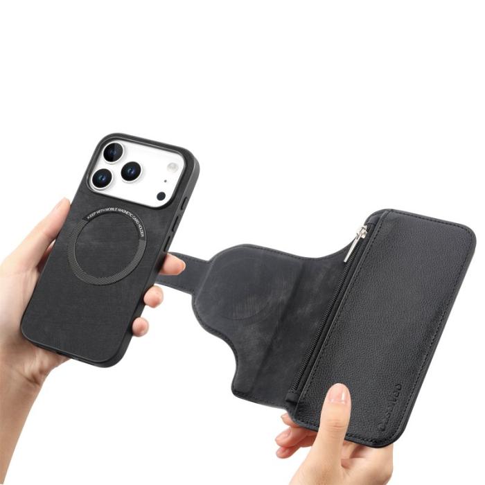 CASENEO - CASENEO MW-02 iPhone 17 Pro Max Plånboksfodral Konstläder - Svart
