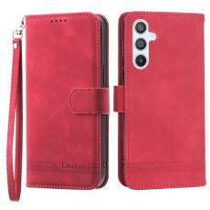 DIERFENG - DIERFENG DF-03 Pl&aring;nboksfodral f&ouml;r Samsung Galaxy A54 5G - Konstl&auml;der - R&ouml;d