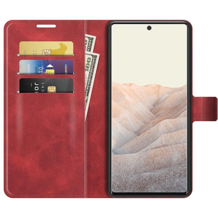 A-One Brand - Flip Folio Plånboksfodral till Google Pixel 6 Pro - Röd