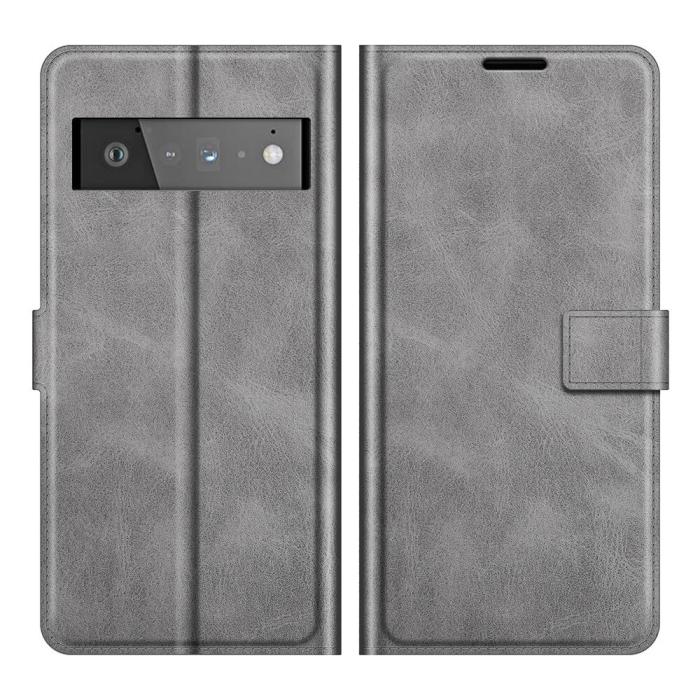 A-One Brand - Flip Folio Plånboksfodral till Google Pixel 6 Pro - Grå