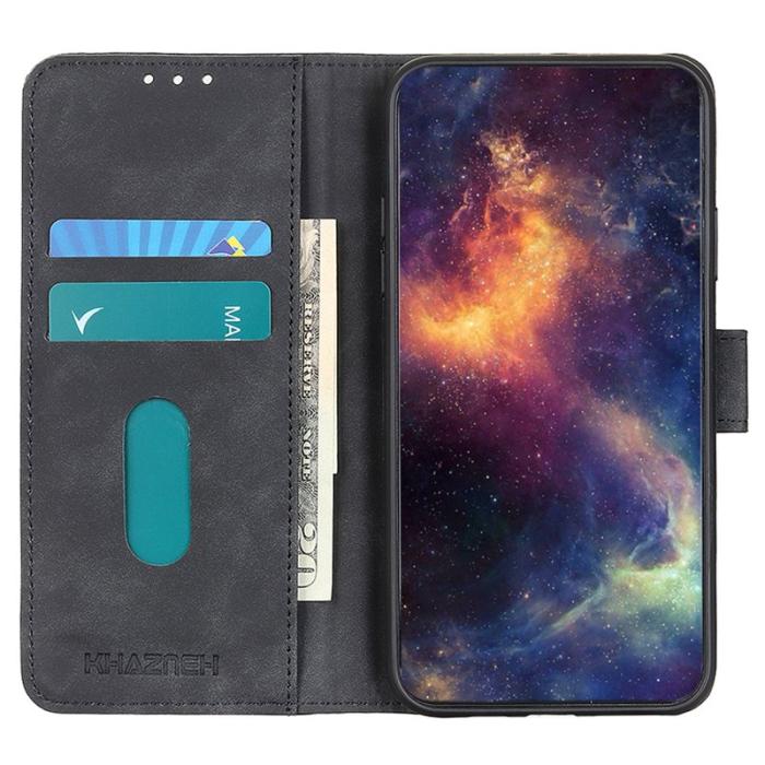 KHAZNEH - KHAZNEH OnePlus 13R 5G Plånboksfodral Konstläder Retro Textur - Svart