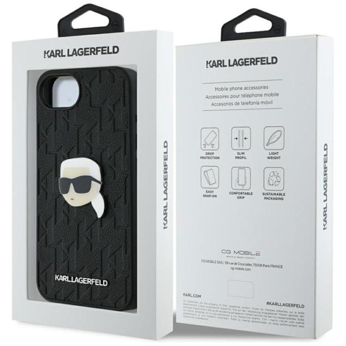 KARL LAGERFELD - Karl Lagerfeld iPhone 16e Mobilskal Monogram Karl Head Pin
