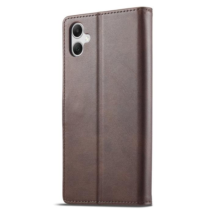 LC.imeeke - LC.IMEEKE Samsung Galaxy A06 Plånboksfodral Konstläder - Brun