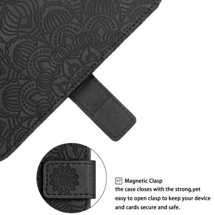 A-One Brand - iPhone 14 Plånboksfodral Mandala Flower - Svart