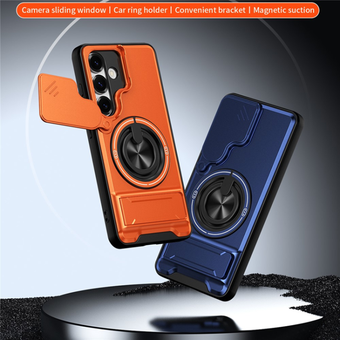 A-One Brand - Galaxy S25 Plus Mobilskal MagSafe med Camera Lens Slider Ringhållare