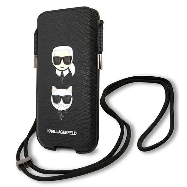 Karl Lagerfeld Saffiano Ikonik Karl&Choupette Head Halsbandsfodral - Grå | 2353 | AlltMobil