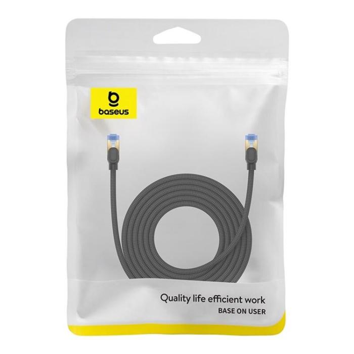 BASEUS - Baseus Internet Kabel 1m cat.7 - Braided Svart