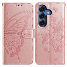 OEM - Samsung Galaxy S26 Plus Fodral Flip PU L&auml;der Med Rem - Ros&eacute;guld