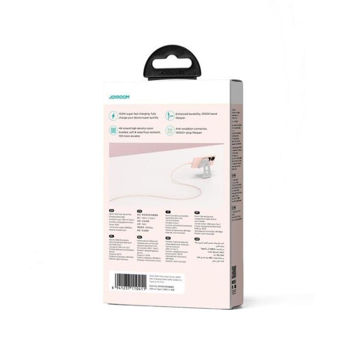 Joyroom - Joyroom USB-C till USB-A kabel 100W 1m Multi-Color - Rosa