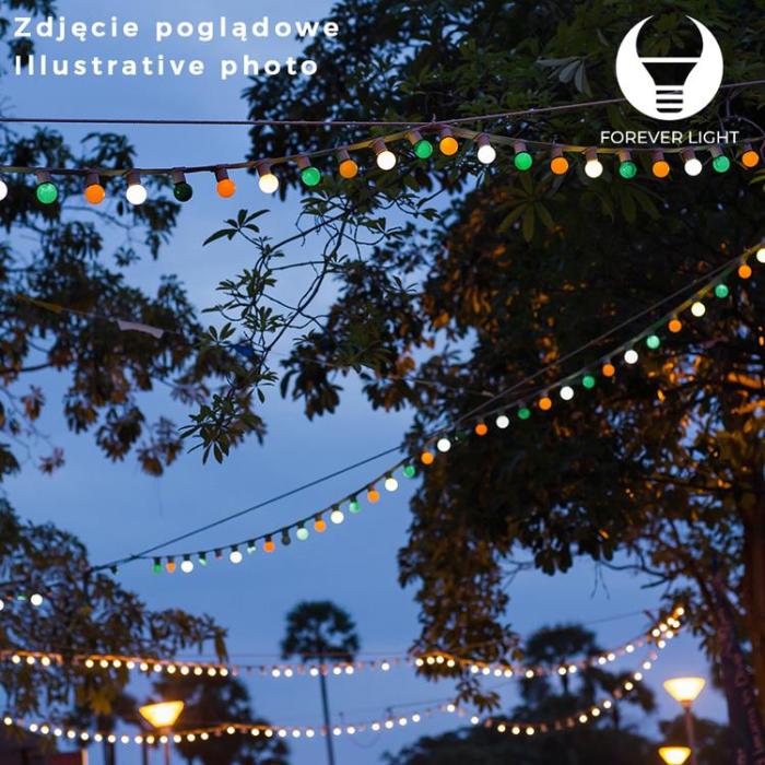 Forever Light - Forever Light Ljusgirlang 12m +10 Glödlampor G45 2W IP65 - Vit