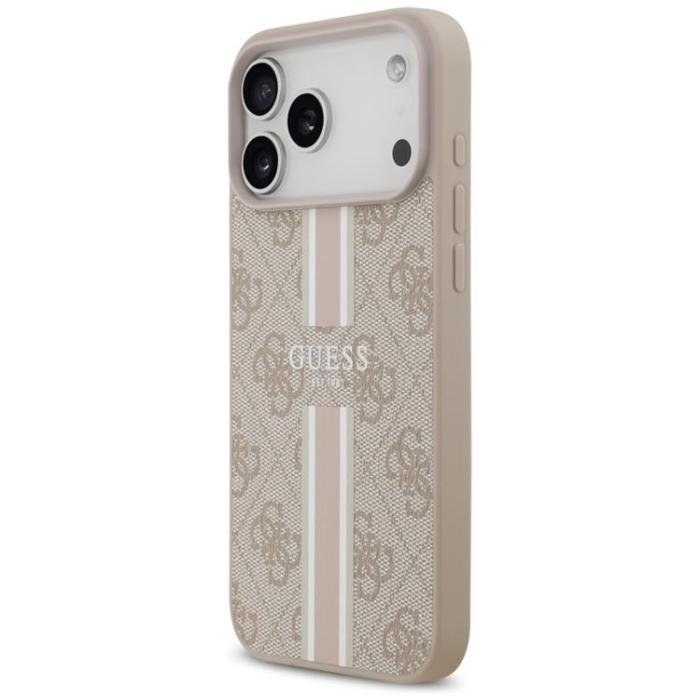 Guess - Guess iPhone 17 Pro Max Mobilskal MagSafe 4G Printed Stripes - Rosa